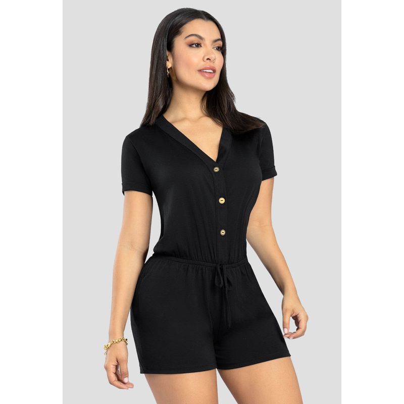 Enterizo Corto Mujer Negro Mp 111079