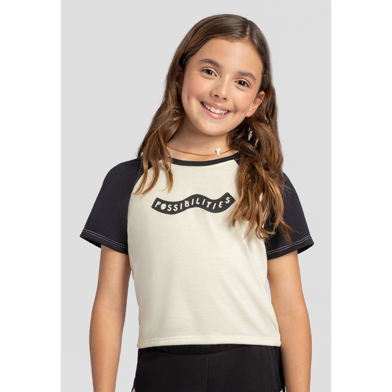 Camiseta Infantil Femenino Bicolor Mp 111114