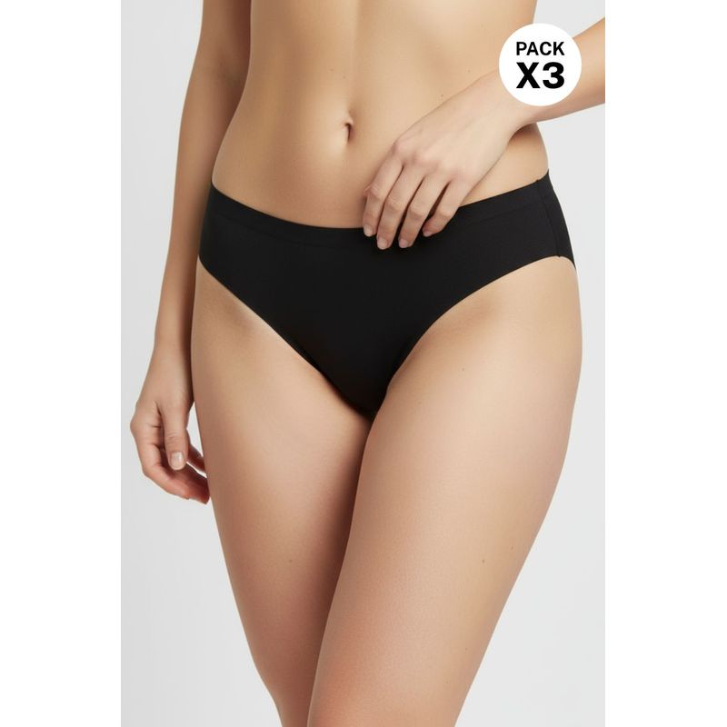 Brasilera corte láser sin costuras paquete x3 en microfibra