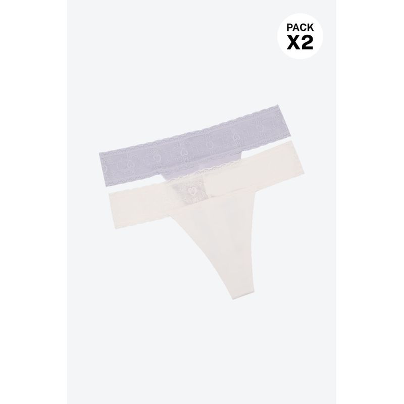 Brasilera corte láser y termofusionado con encaje paquete x2