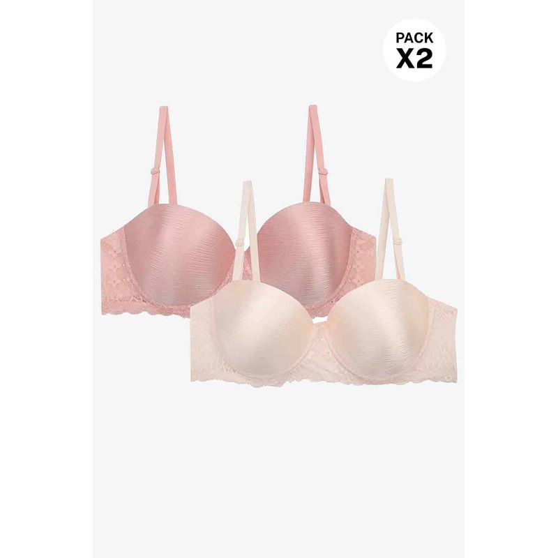 Brasier en microfibra satinada tipo strapless paquete x2