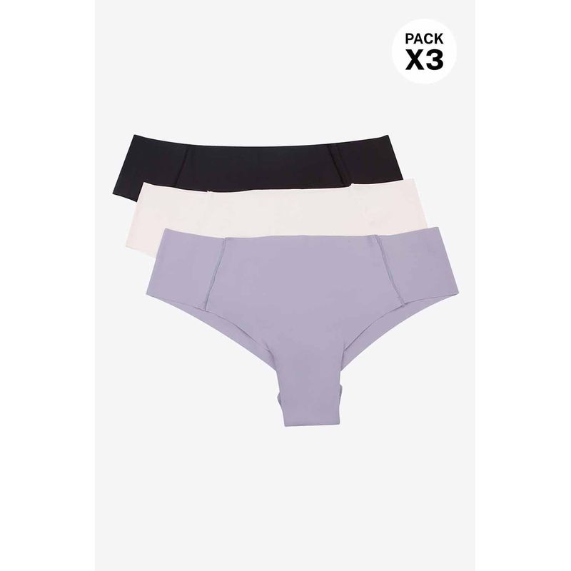 Hipster invisible corte a ras en microfibra paquete x3