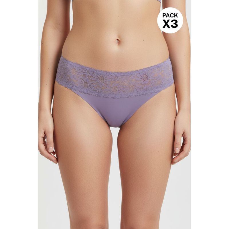 Brasilera invisible con encaje en microfibra paquete x3