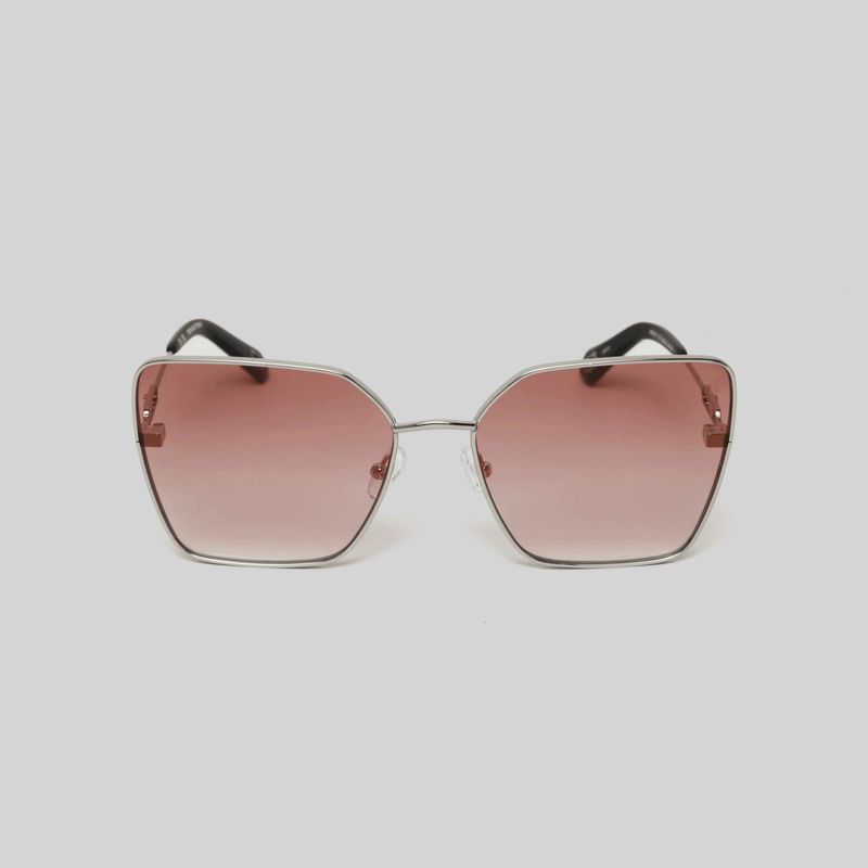 MALEN SUNGLASSES WOMEN SHINY SILVER BLACK GRADIENT PINK