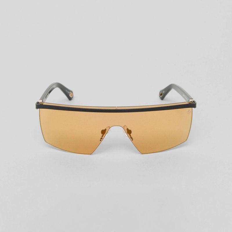 ADEI SUNGLASSES MEN SATIN BLACK MATTE BLACK BROWN WITH GOLD MIRROW