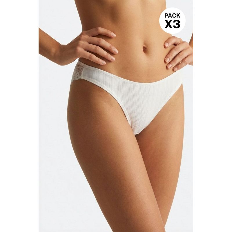 Brasilera confeccionada en algodón acanalado paquete x3